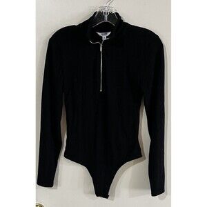 BB Dakota by Steve Madden BL405504 Womens Black Ribbed Bodysuit Size Medium